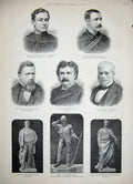 Old Antique Print 1886 Statue Robinson Crusoe Edwards Maas Ponchielli Men 19th