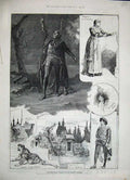 Old Antique Print 1886 Sketches Faust Lyceum Theatre Irving Martha Garden 19th