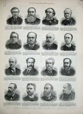 Original Old Antique Print 1886 New Members House Commons Parliament Men Wick