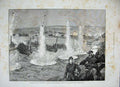 Original Old Antique Print 1886 Torpedo Practice Portsmouth Mines Whale Island