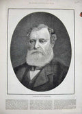 Original Old Antique Print 1886 Portrait Forster Man Parliament Member 19th
