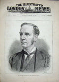 Old Antique Print 1886 Portrait John Morley Chief Secretary Ireland Man 19th