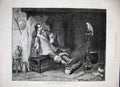 Original Old Antique Print 1886 Seymour Lucas Fine Art Cronies Man Bird Stool