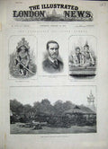 Old Antique Print 1886 Burmah Bernard Kings Palace Mandalay King Theebaw 19th