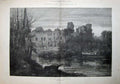Antique Old Print 1886 English Homes Warwick Castle Tower Moat Bear Tower 19th