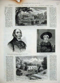 Antique Old Print 1886 Kensington Palace Duke Kent Queen Isle Wight James 19th