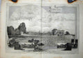 Old Antique Print 1886 English Homes Bowood Garden Cascade Lake Fine Art 19th