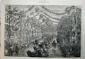 Antique Old Print 1886 Queen Liverpool Royal Procession Castle Street Art 19th