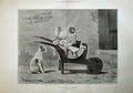 Old Antique Print 1886 Dollman Fine Art Little Girl Wheelbarrow Dog Cat 19th
