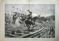 Antique Old Print 1886 Camp Exercise Delhi Charge Cavalry War Paniput Gun 19th