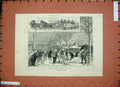 Old Antique Print 1886 Snow London Winter River Thames Embankment Horses 19th