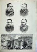 Old Antique Print 1886 India Bridge Anumbar River Beloochistan Government 19th