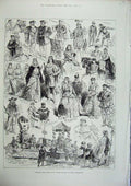 Old Antique Print 1886 Costume Characters Grand Pageant Ripon Yorkshire 19th
