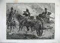 Old Antique Print 1886 Fine Art Review Aldershott Nordenfeldt Gun Horses 19th