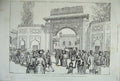 Original Old Antique Print 1886 Colonial Indian Exhibition Gwalior Gateway Yard