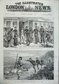Old Antique Print 1886 General Buller Kerry Ireland Police Railway Train 19th