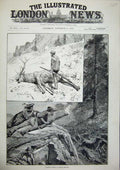 Original Old Antique Print 1886 Fine Art Woodville Wapiti-Hunting North America