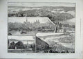 Old Antique Print 1886 Australia Sydney Harbour Botanic Gardens Railway 19th