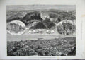 Old Antique Print 1886 View Arcachon Seaside Resort France Chateau Church 19th