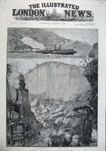 Old Antique Print 1886 Fine Art Disaster Scotland Gas Gunpowder Blasting 19th