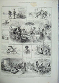 Old Antique Print 1886 New Zealand Maori Civilisation Horses Chiefs Tapa 19th