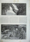 Old Antique Print 1886 Earthquake Carolina America Savannah Railroad Camp 19th