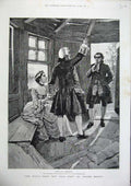 Old Antique Print 1886 Forestier Fine Art Men Woman Romance Ship Hut Sea 19th