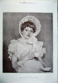 Old Antique Print 1886 Portrait Pauline Miss Sutcliffe Valadon'S Gallery 19th