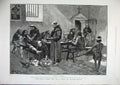 Original Old Antique Print 1886 Forestier Fine Art Monks Beggars Eating Table