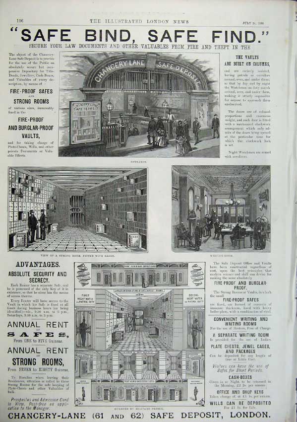 Old Antique Print 1886 Forestier Art Men Fighting Advert Safe Chancery 19th