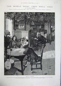 Old Antique Print 1886 Forestier Fine Art Boy Writing Table Music Besant 19th