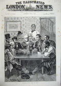 Original Old Antique Print 1886 Woodville Fine Art General Election Men Drinks