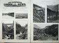 Old Antique Print 1886 Canadian Pacific Railway Rocky Mountains Bridge 19th