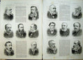 Antique Old Print 1886 Commissioners Colonial Indian Exhibition Men Mason 19th