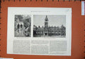 Old Antique Print 1886 Bicycle South Africa Townhall Eastbourne Building 19th