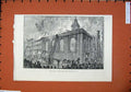 Old Antique Print 1886 Great Fire Knightrider Street Change City Building 19th