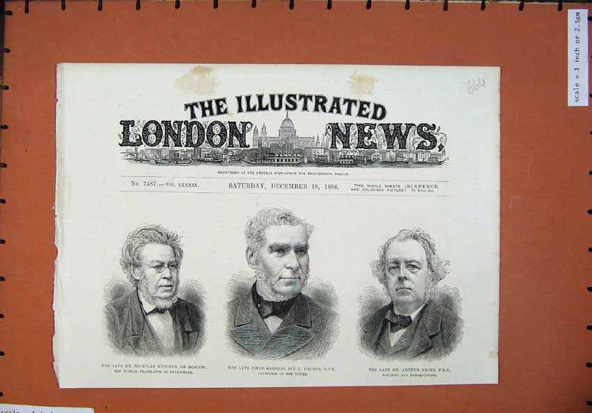 Old Antique Print 1886 War Men Dacres Nicholas Ketcher Arthur Grote Men 19th