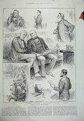 Old Antique Print 1887 House Commons Men Biggar Lawson Smith Dillon Men 19th