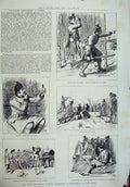 Old Antique Print 1887 London Scottish Volunteers Ta Army Men War Easter 19th