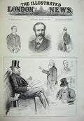 Original Old Antique Print 1887 Balfour Chief Secretary Ireland House Commons