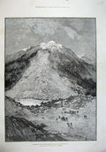 Old Antique Print 1887 Fine Art Earthslip Schachenthal Canton Switzerland 19th