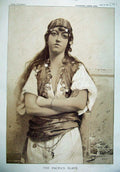 Original Old Antique Print 1887 Sepia Pacha'S Slave Girl Costume Woman Lady