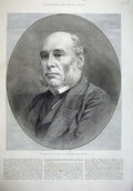 Original Old Antique Print 1887 Portrait Smith Lord Treasury Member Parliament