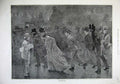 Original Old Antique Print 1887 Lucien Davis Fine Art People Street Frost Fog