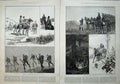 Old Antique Print 1887 Troops German Army French Exercising Horses Men 19th