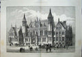 Old Antique Print 1887 Law Courts Birmingham Buildings Architecture Art 19th