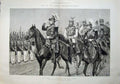 Old Antique Print 1887 German Emperor William Royal Guards Army Horses 19th