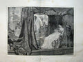 Old Antique Print 1887 Fine Art Queen Cleopatra River Boat Alma Tadema 19th