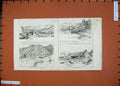 Original Old Antique Print 1887 Indian Railway Beloochistan Nari Tunnel Train