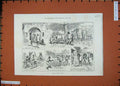 Original Old Antique Print 1887 Sketch Buying Pony India Horses People 19th